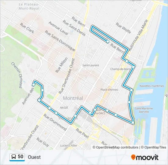 50 Bus Line Map