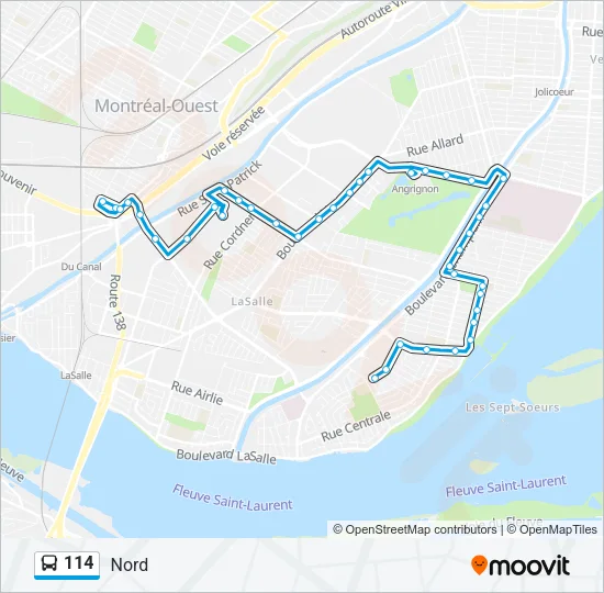 114 Bus Line Map