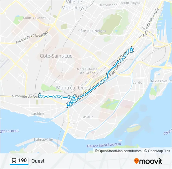 190 Bus Line Map