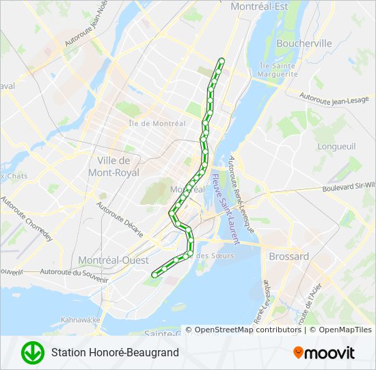 Verte Itineraire Horaires Arrets Plan Station Honore Beaugrand