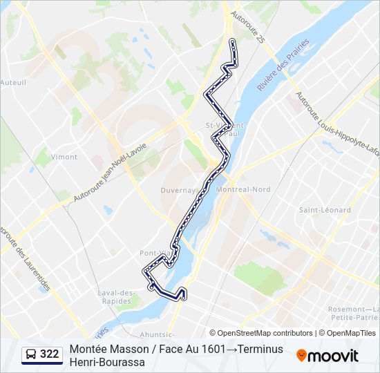 322 Bus Line Map