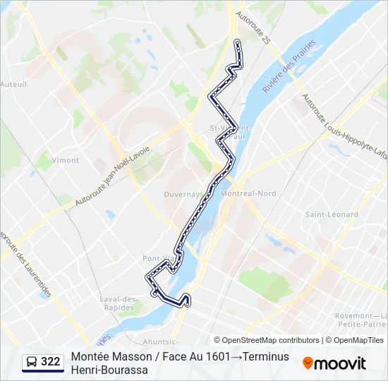 322 Bus Line Map