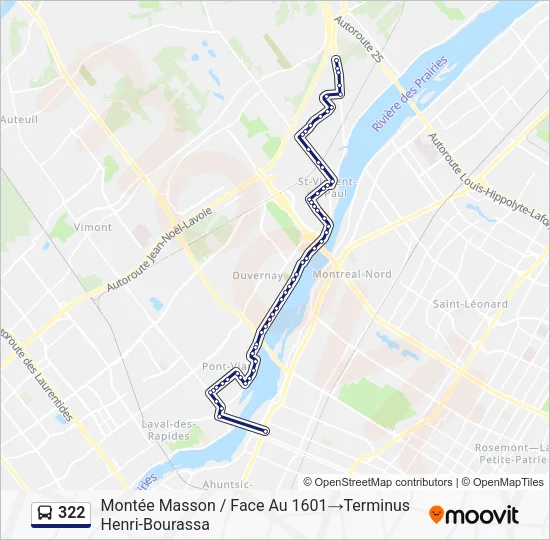 322 Bus Line Map