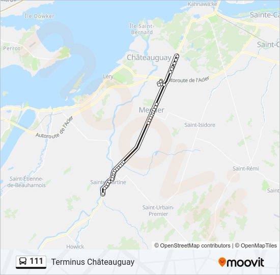 111 Bus Line Map