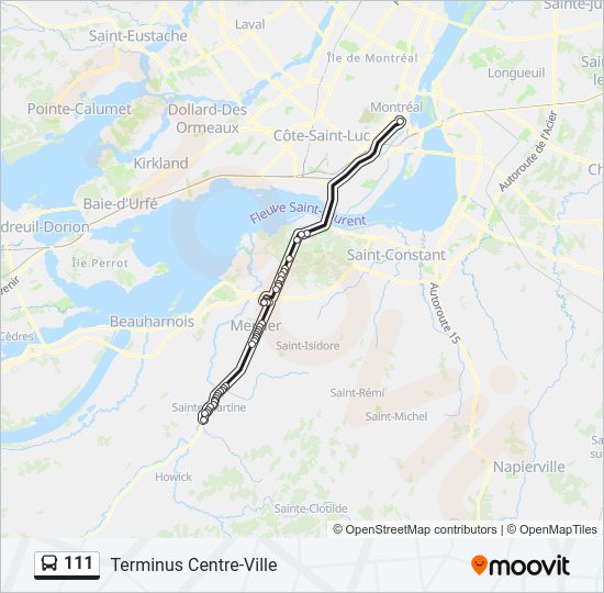 Plan de la ligne 111 de bus