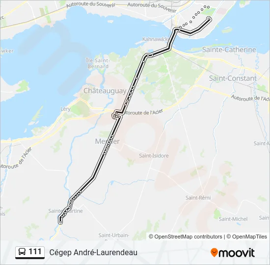 111 Bus Line Map