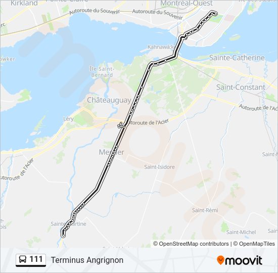 111 Bus Line Map