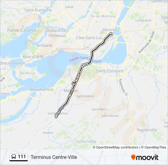 111 Bus Line Map