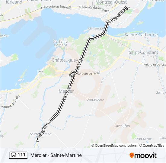 111 Bus Line Map
