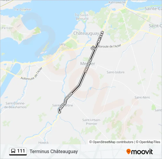 111 Bus Line Map