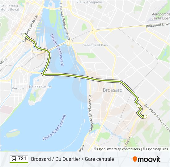 721 Bus Line Map
