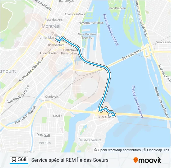 568 Bus Line Map