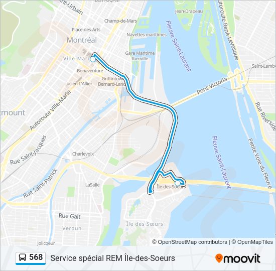 568 Bus Line Map