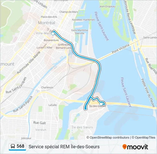 568 Bus Line Map