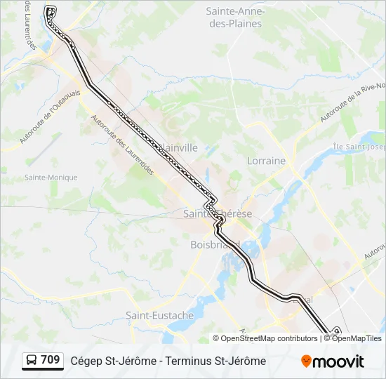 709 Bus Line Map