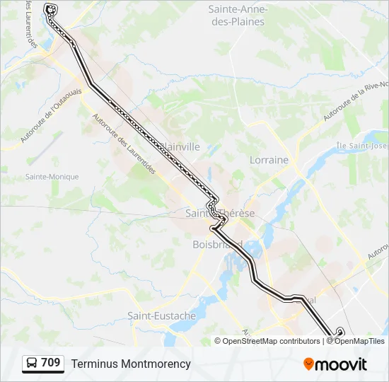 709 Bus Line Map