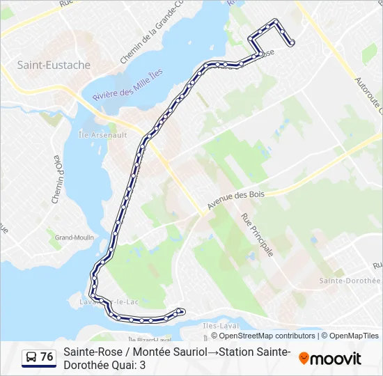 76 Bus Line Map