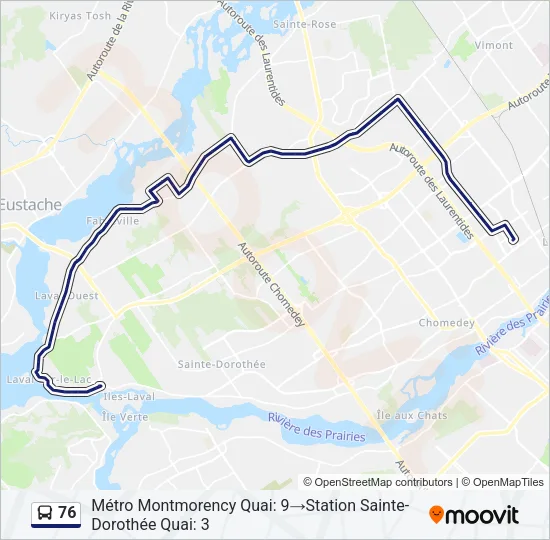 76 Bus Line Map