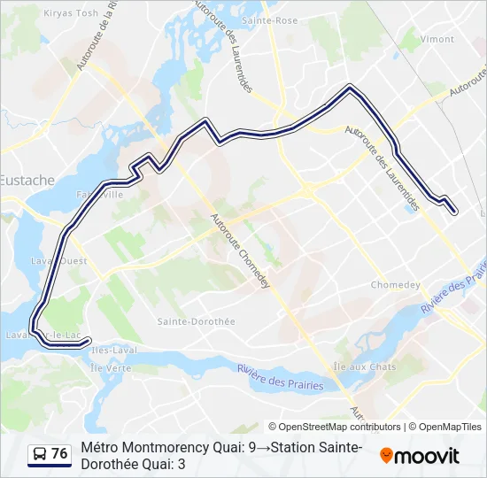 76 Bus Line Map