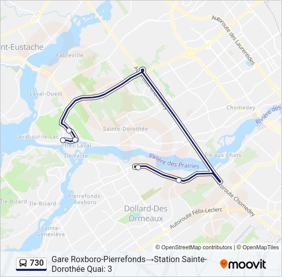 730 Bus Line Map