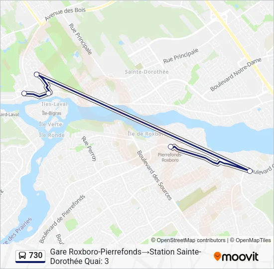 730 Bus Line Map