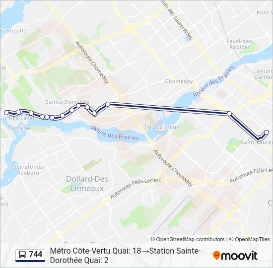 744 Bus Line Map