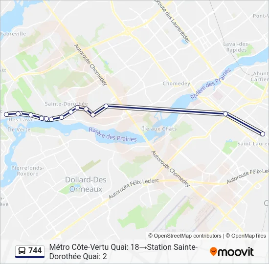 744 Bus Line Map