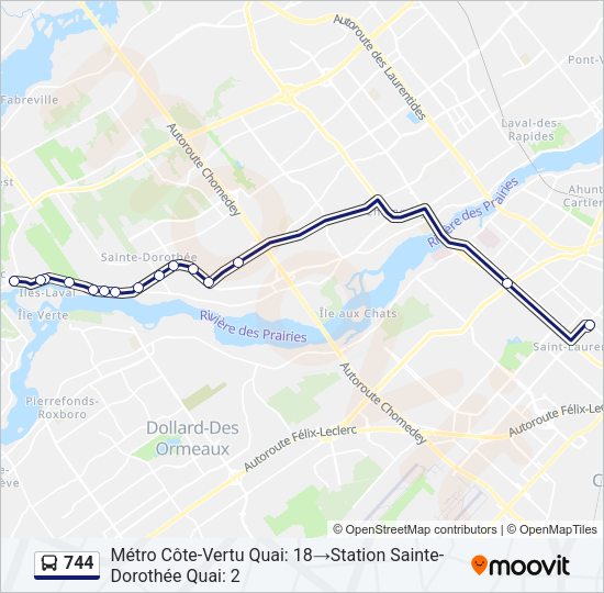 744 Bus Line Map
