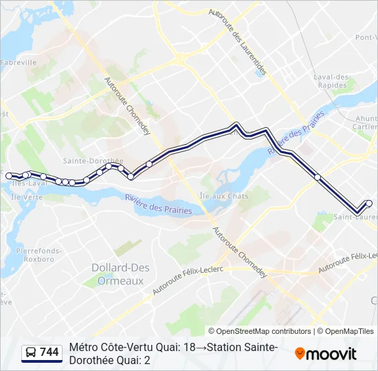 744 Bus Line Map
