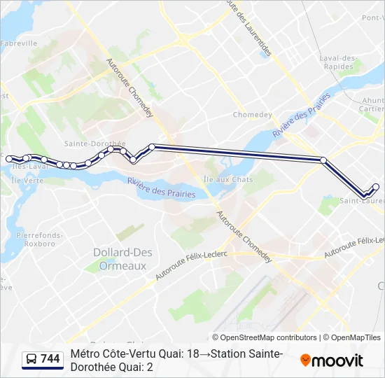 744 Bus Line Map