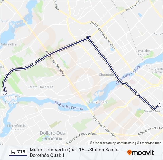713 Bus Line Map