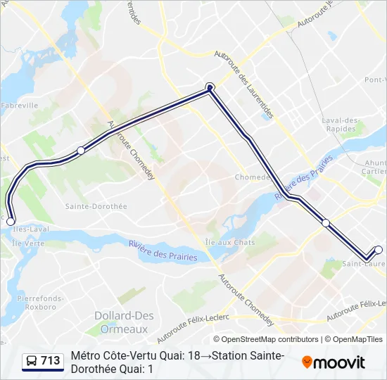 713 Bus Line Map