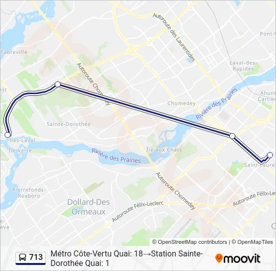 713 Bus Line Map