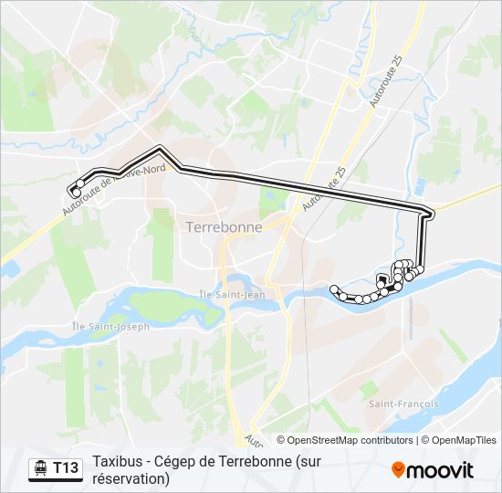 T13 Shuttle Line Map