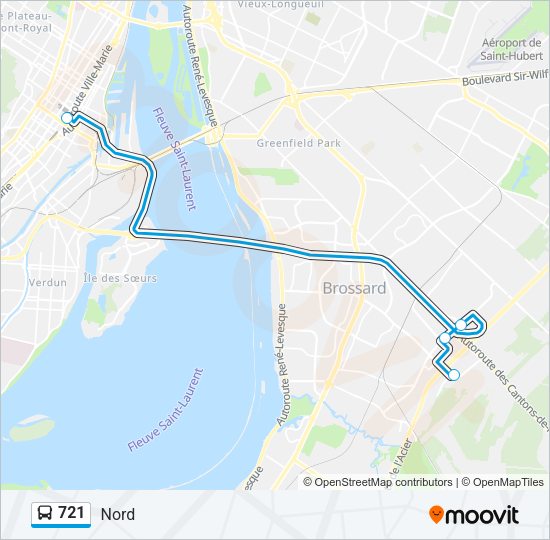 721 Bus Line Map