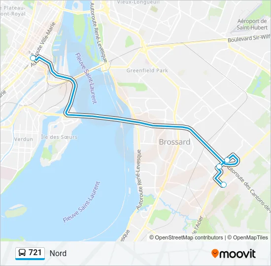 721 Bus Line Map