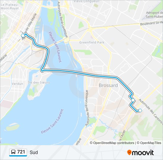 721 Bus Line Map