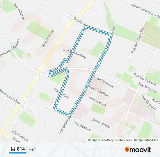 Plan de la ligne 814 de bus