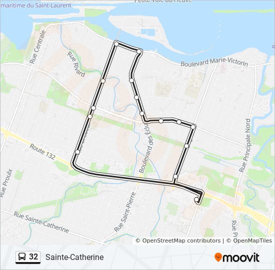 Mapa de 32 de autobús Mapa de 32 de autobús