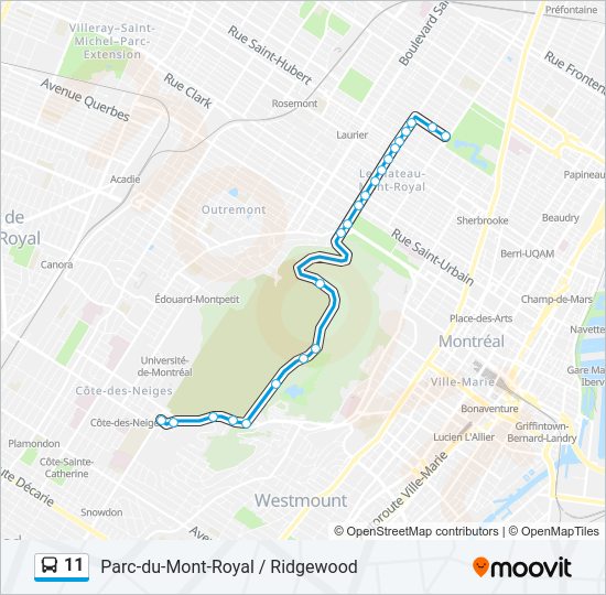 Plan de la ligne 11 de bus