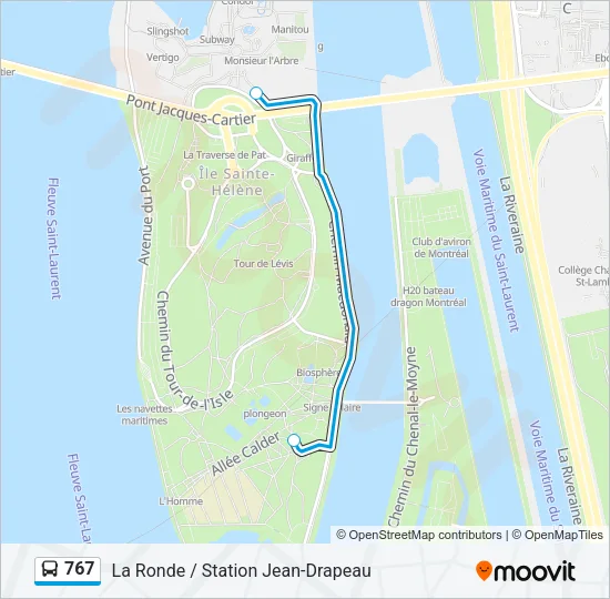 767 Bus Line Map