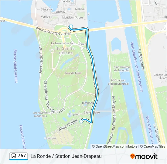 Plan de la ligne 767 de bus