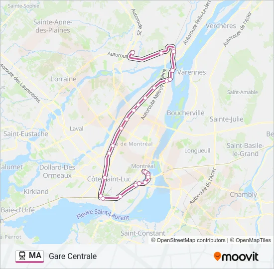 MA Train Line Map