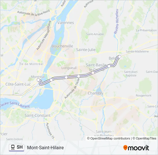 Plan de la ligne SH de train