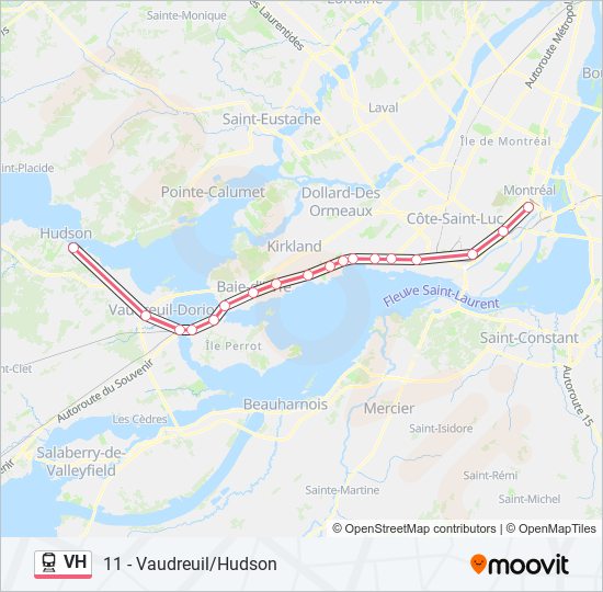 vh Itinéraire Horaires, Arrêts & Plan Vaudreuil/Hudson (mis à jour)