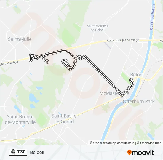 T30 Shuttle Line Map