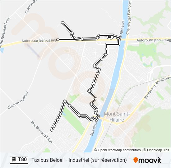 T80 Shuttle Line Map