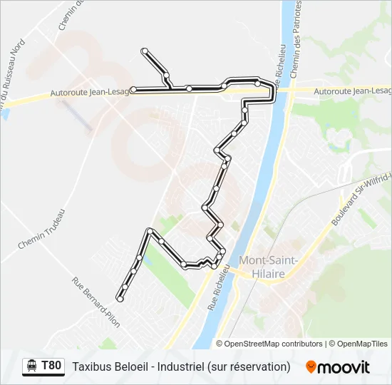 T80 Shuttle Line Map