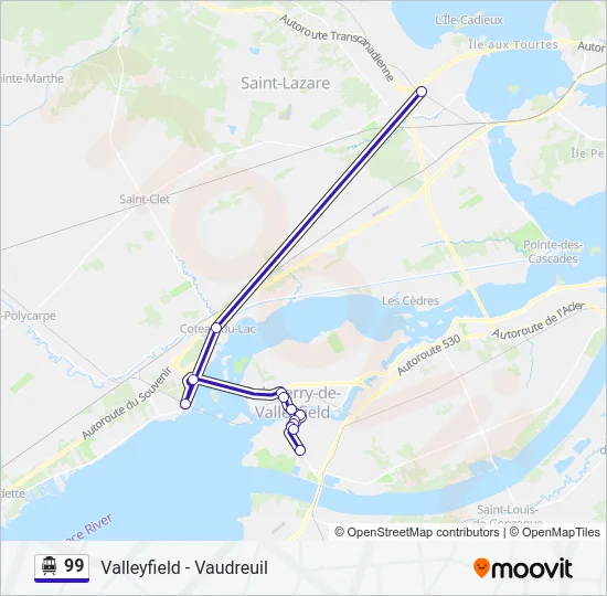 99 Shuttle Line Map