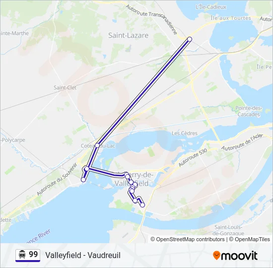 99 Shuttle Line Map
